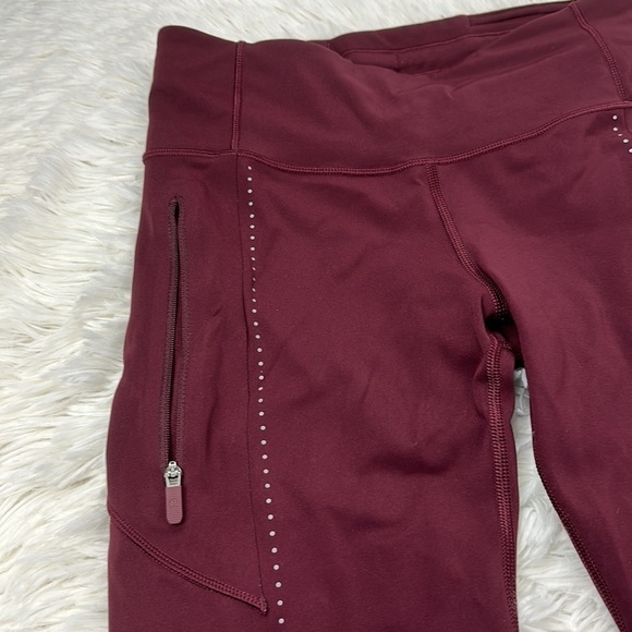 Lululemon Extra Mile Crop (Reflective 23") Garnet - Picture 3 of 6